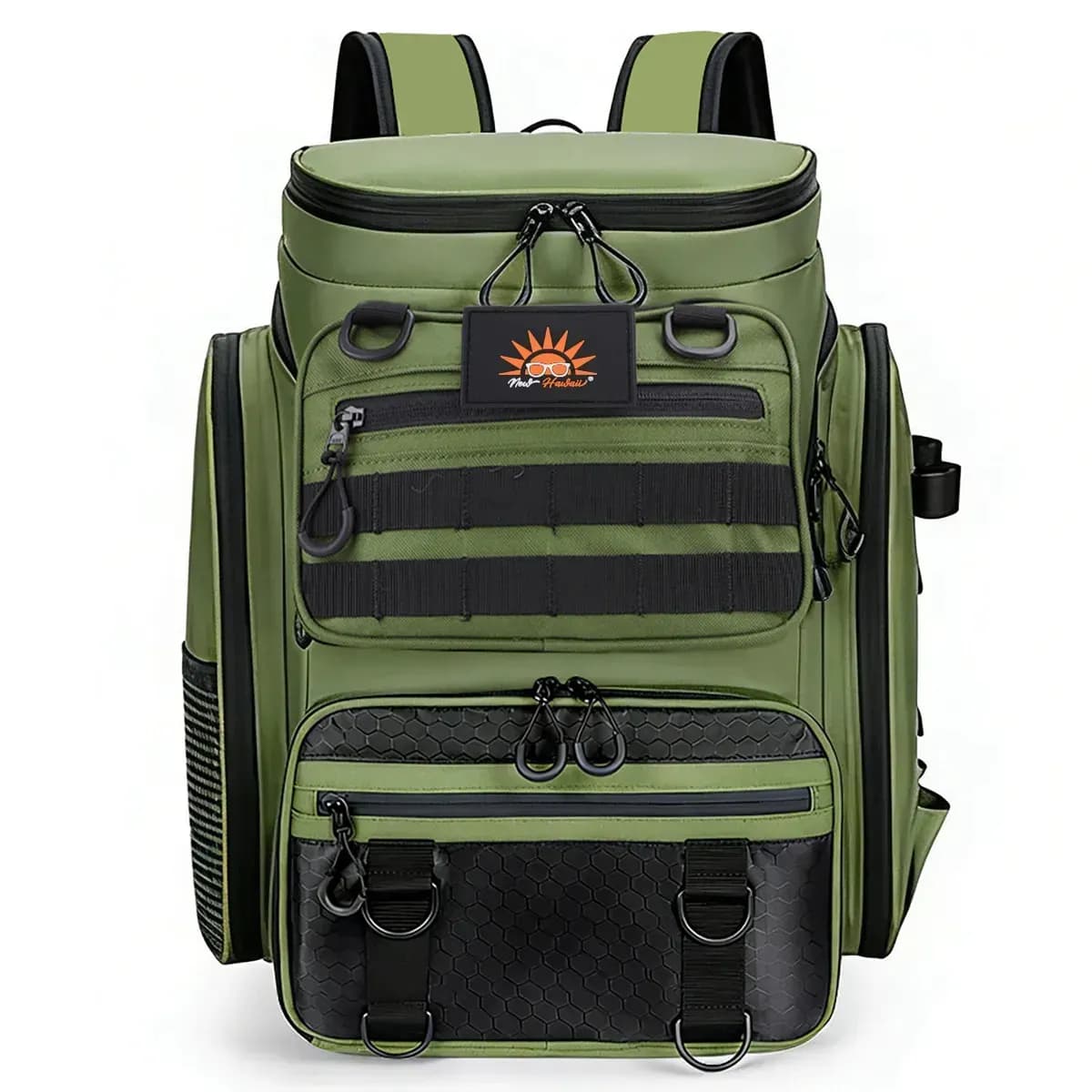 Mochila de Pesca Bolsa Impermeável New Hawaii Bolsa Impermeável para Camping e Trilhas Ao Ar Livre 50L Verde-Escuro