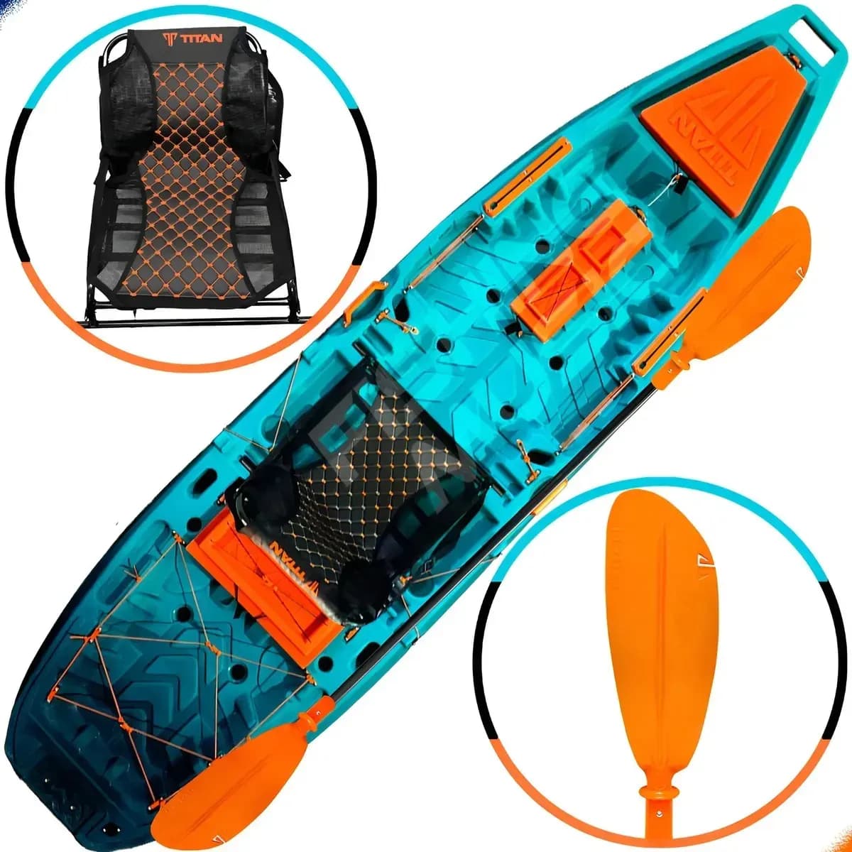 Caiaque De Pesca Ares Titan + Cadeira Confort E Remo
