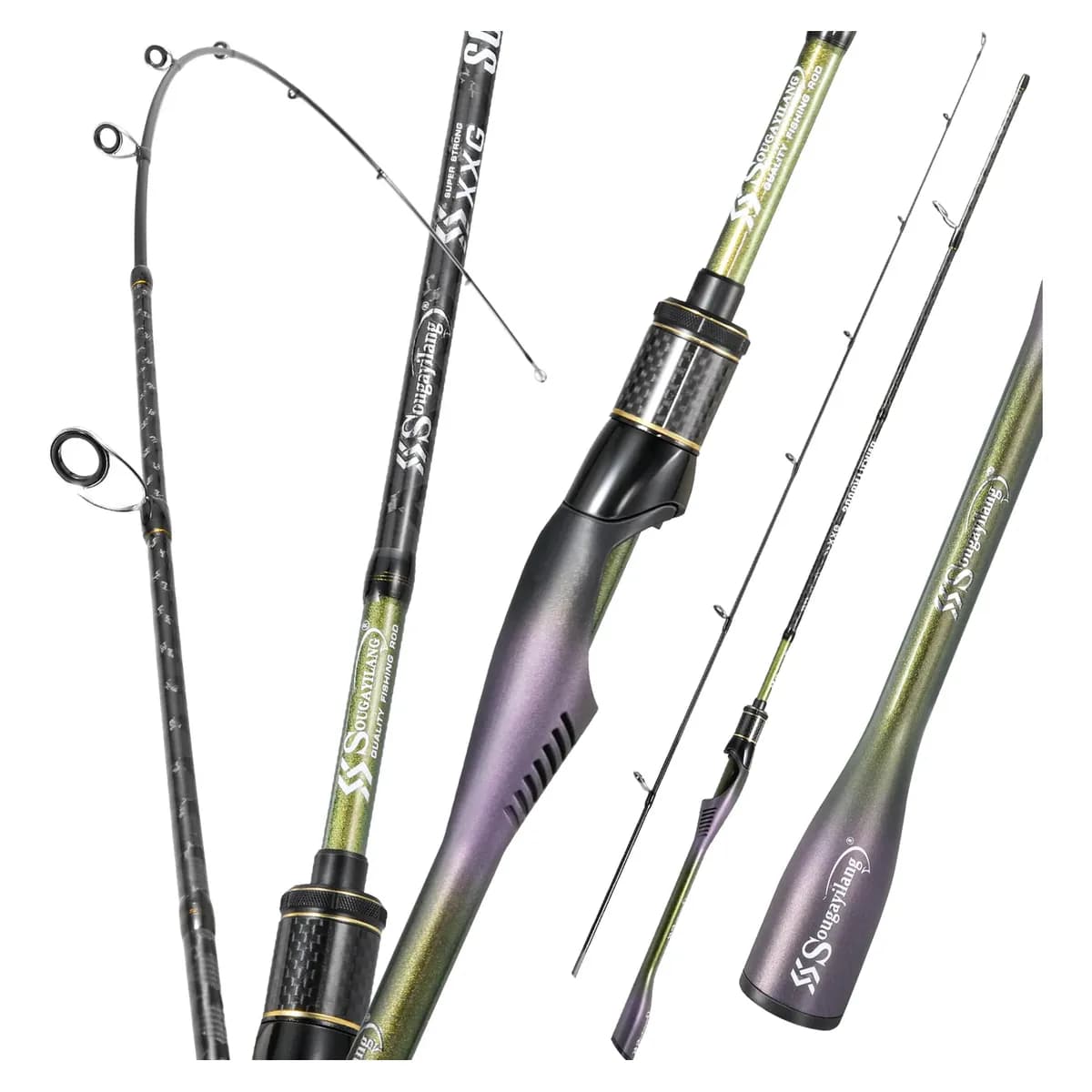 Vara De Pesca 1,8m 2 Partes 7-14lb Carbono Ponta Maciça