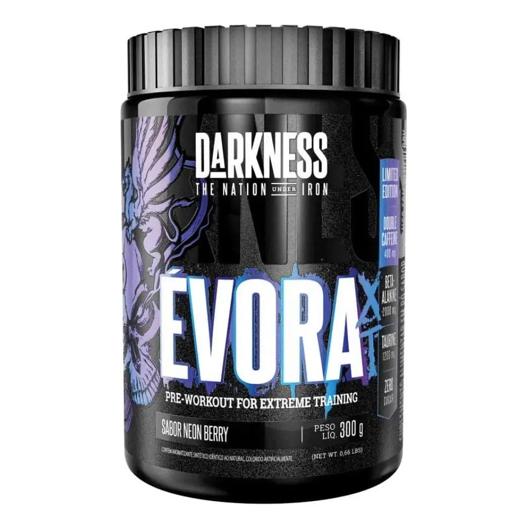 Evora XT Darkness Integralmedica – Pré-Treino Sabores Frutas Neon 300g Potente Energia