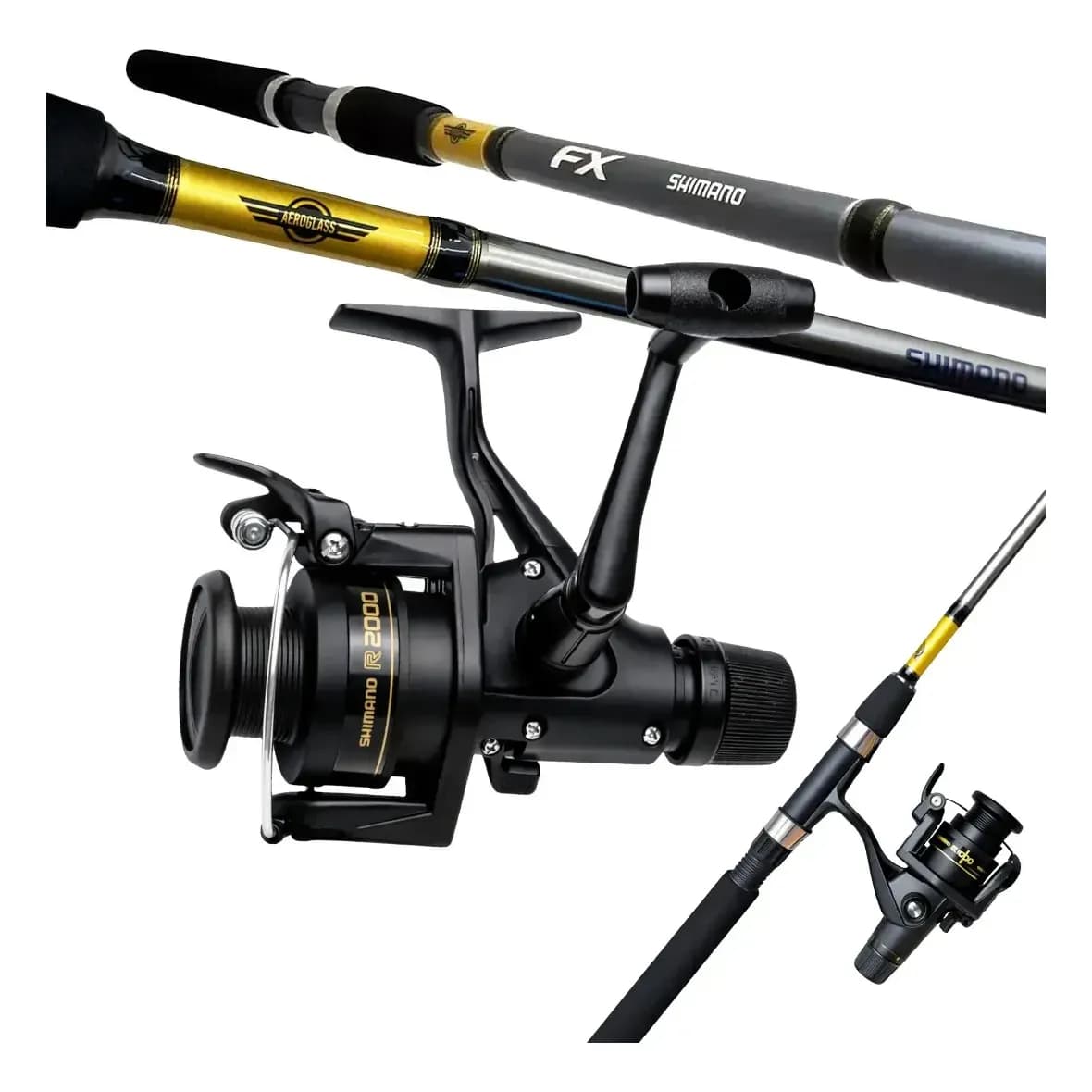 Kit De Pesca Completo Shimano Vara Fx 14lb + Molinete Ix2000 Preto