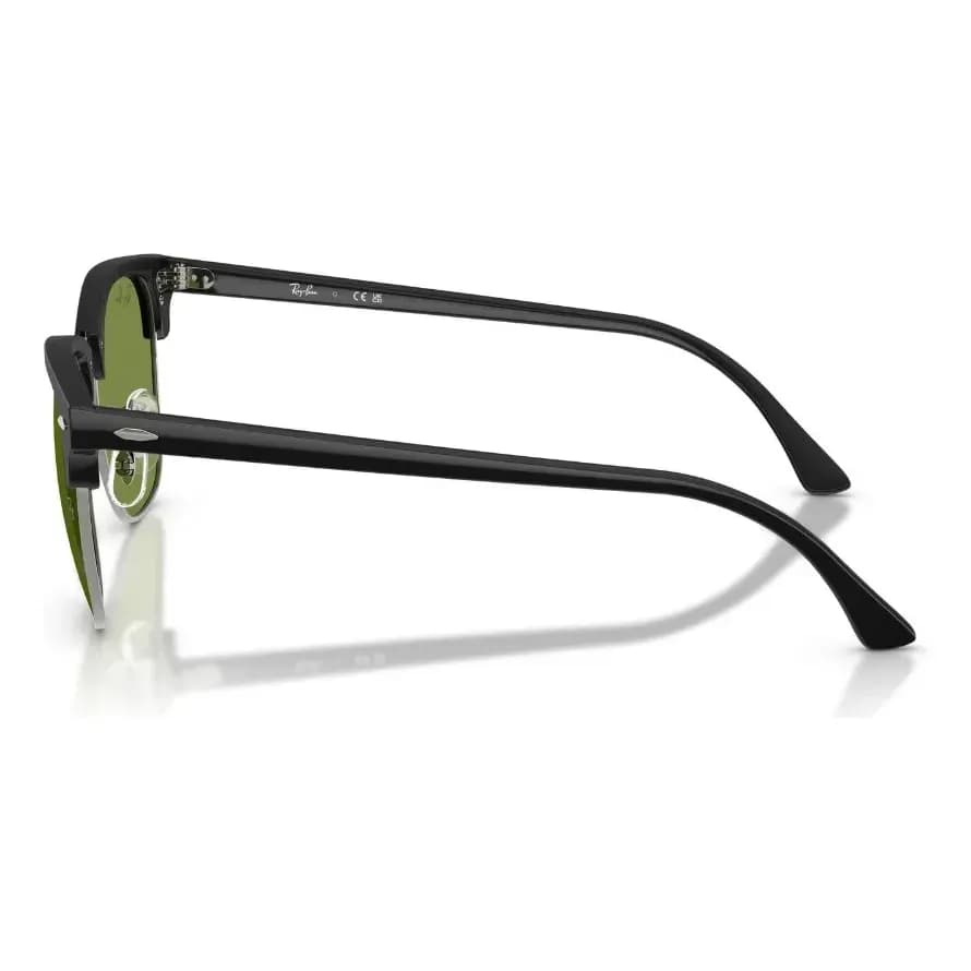 Oculos De Sol Ray-ban Clubmaster 0rb3016 - Tam 51 Lente Cor Solida Clara Matte Black On Black / Green Green Matte Black On Black Matte Black