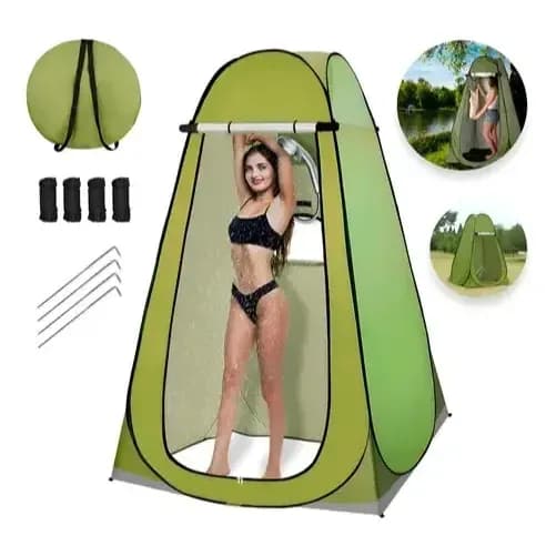 Barraca Banheiro Para Camping Ar Livre Tenda Portátil Grande Verde