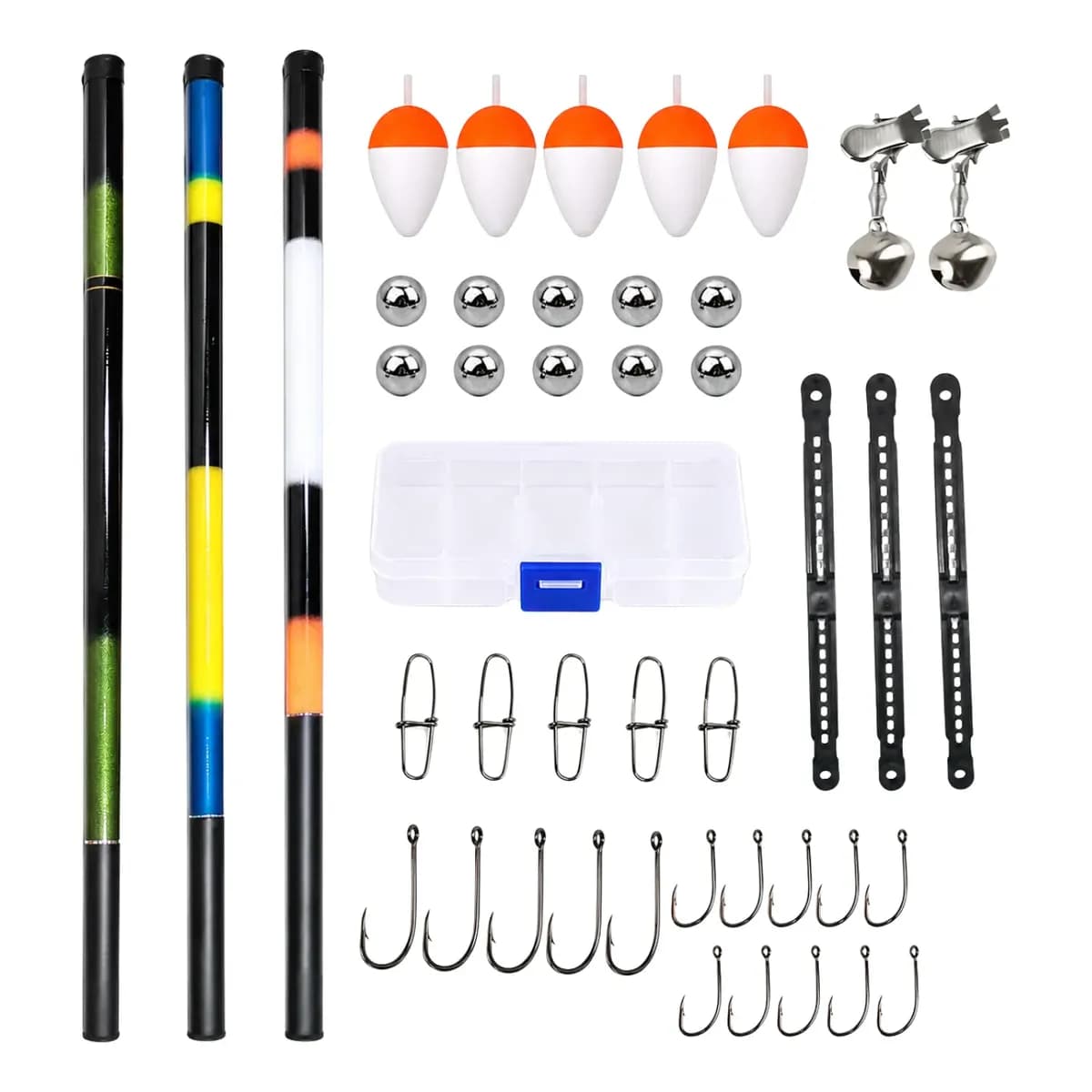3 Varas De  Pesca Telescópica 3 Mts + Itens Brinde Kit Barato