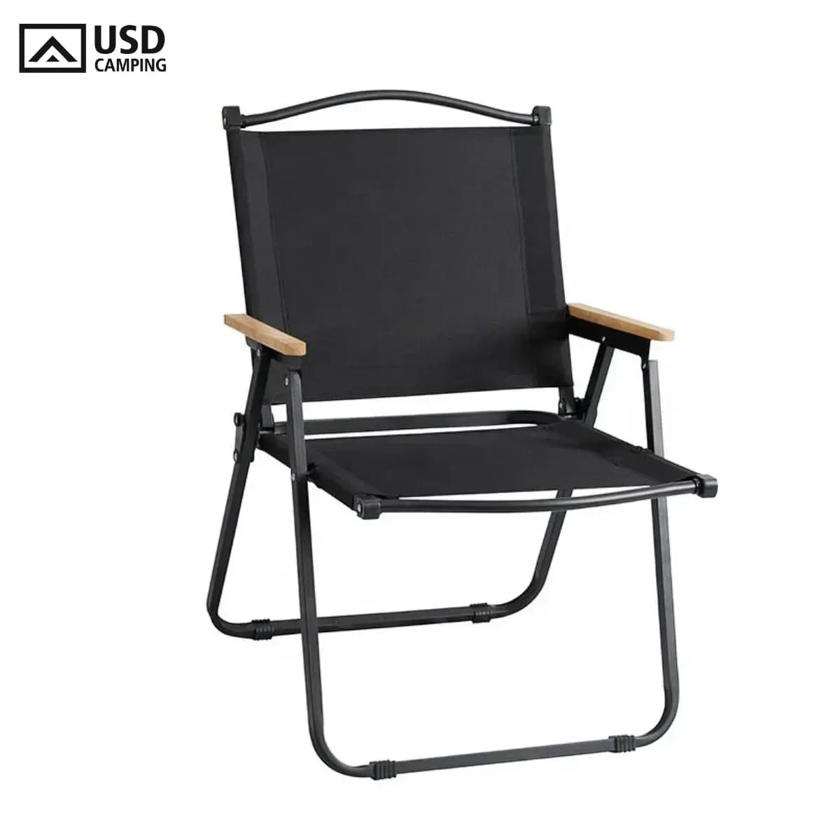 Cadeira De Praia Camping Pesca Dobrável Portátil Reforçada Usd Até 120kg Cor Preto