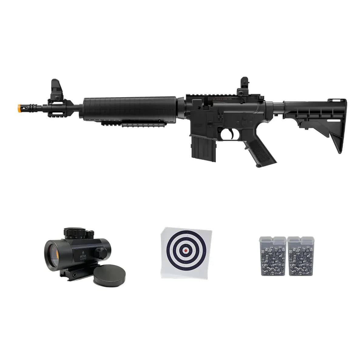 Carabina Pressão Multi Pump M4 177 4.5 Crosman+ Reddot+ Alvo