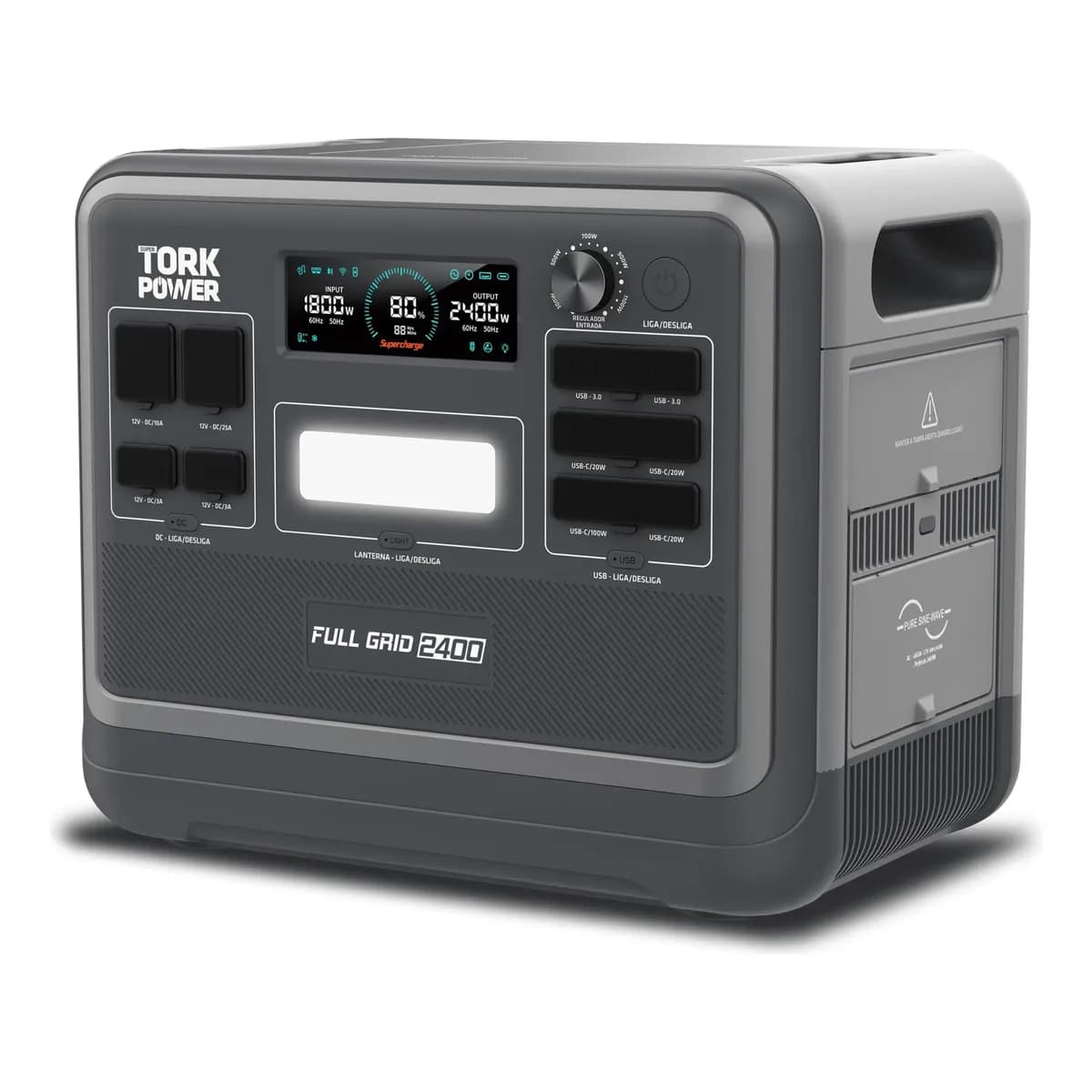 Estação Energia Gerador Solar Tork 2400w Bateria 3600w Pico