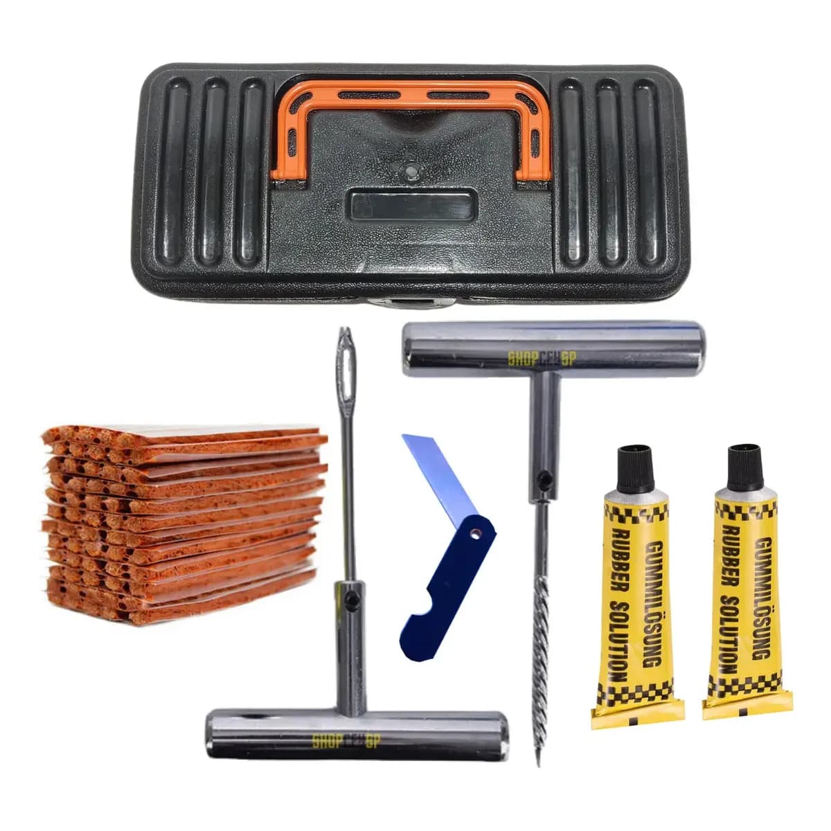 Kit Remendo Metal 60 Reparos +maleta Macarrão Pneu Carro Mot