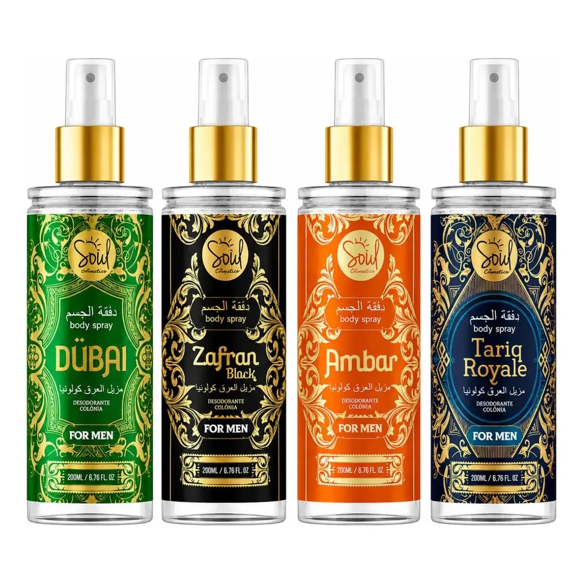 Body Splash Arabe C/4un 200ml Perfume Masculino De Luxo