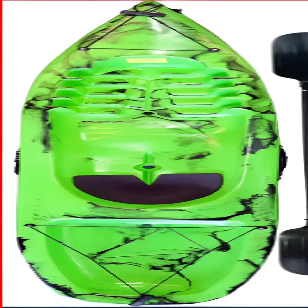 Caiaque Sit on Top Caiaker Pinguim para Lazer e Pesca Com Remo Verde Neon