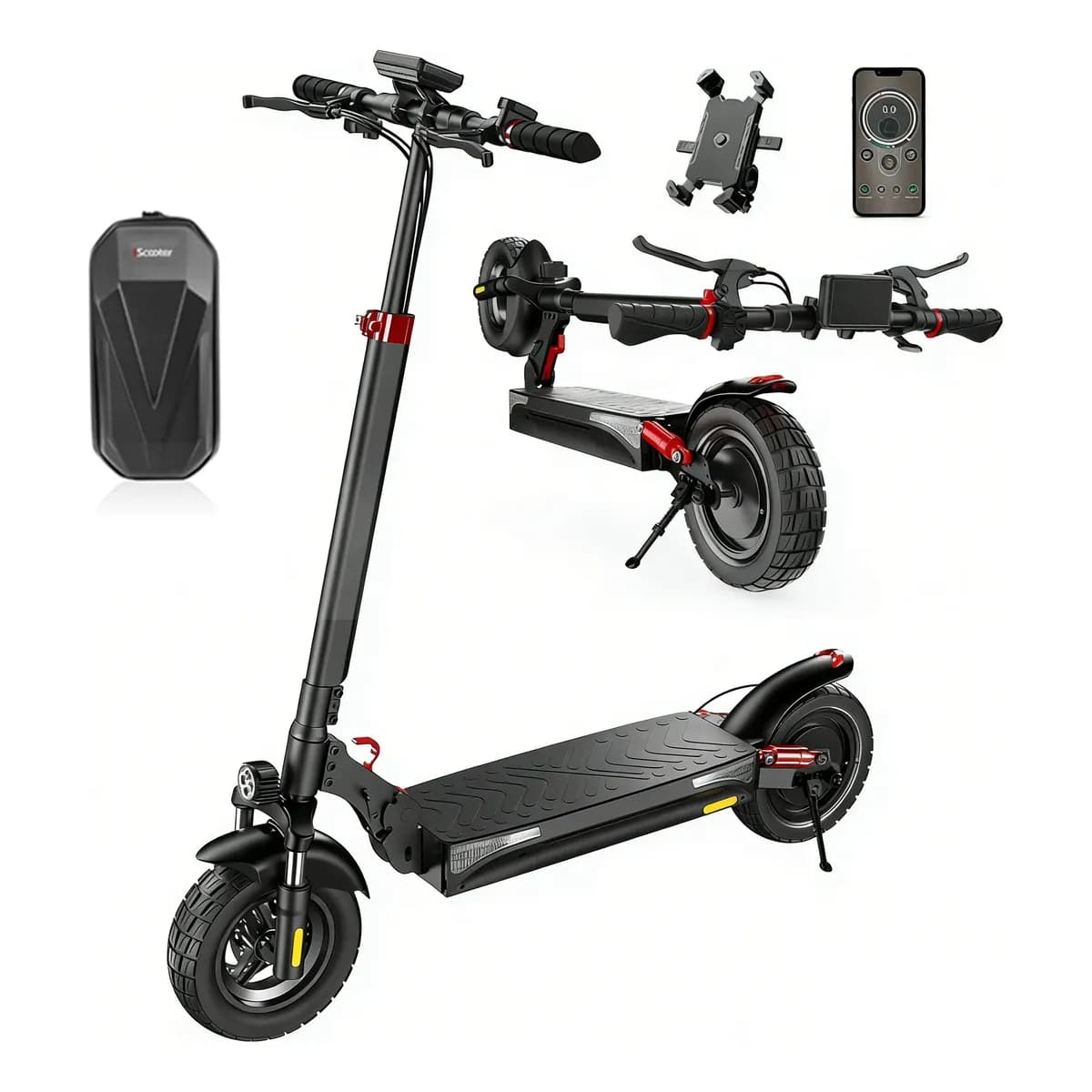 Electric Scooter Patín 40km/h 800w Motor 10ah 10'' Off-road Preto
