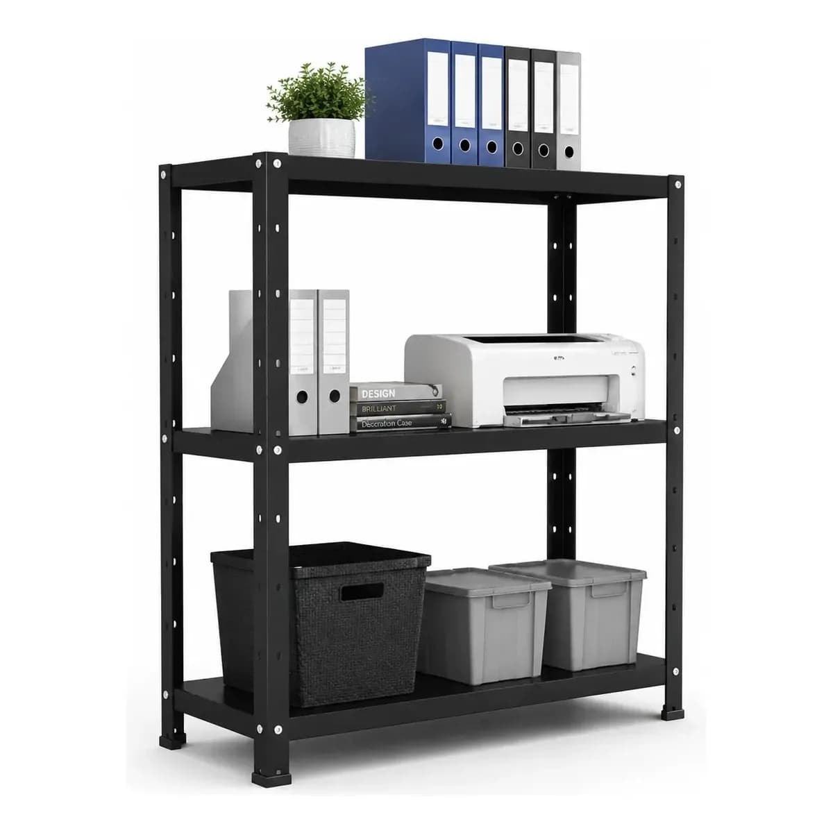 Estante Armario Prateleira De Aço Organizador Multiuso 68cm X 60cm X 28cm 3 Bandejas Resistente PROMOUNT