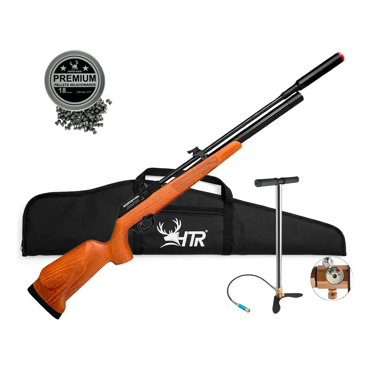 Carabina Espingarda de Pressão Pcp Fxr Pr900w Madeira G3 5.5mm Completa com bomba