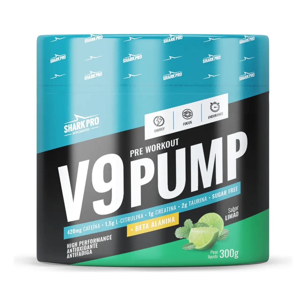V9-pump Pre Workout - 300g Limão - Shark Pro