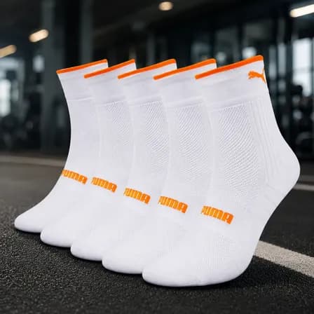 Kit 3 Pares Meia Puma Cano Medio Dry Poliamida Anti-bolha