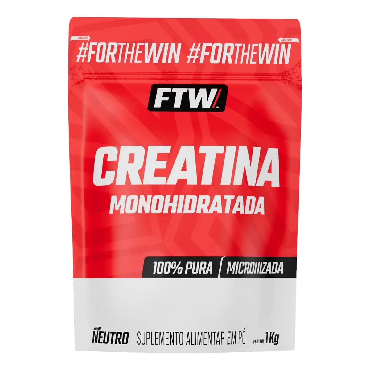 Creatina Monohidratada Pura 1kg Refil Suplemento em Pó 100% - FTW