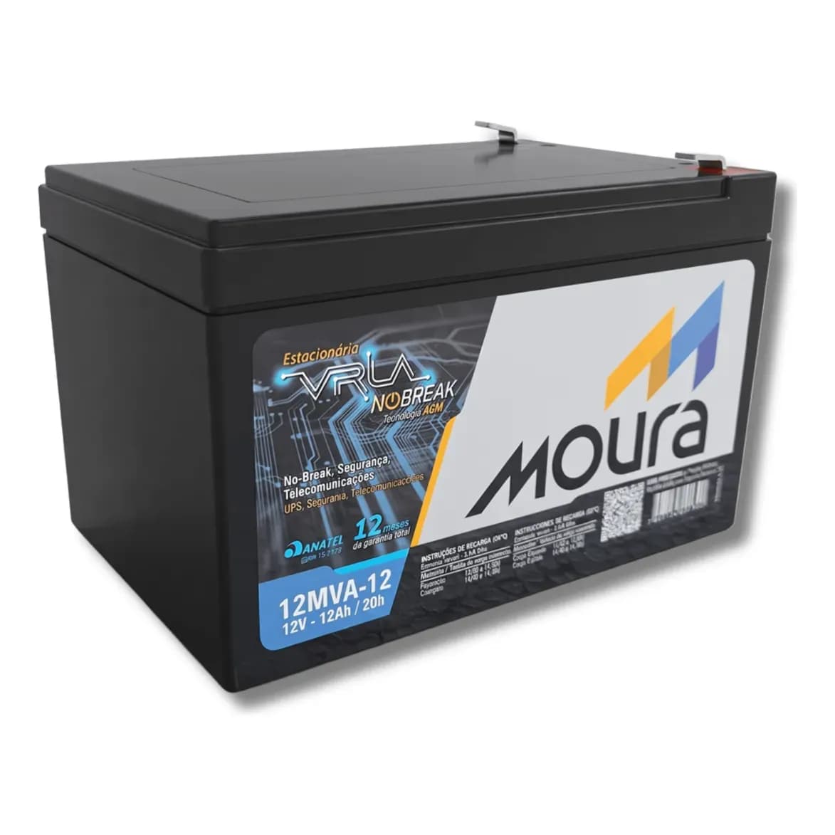 Bateria Selada Estacionárias Moura Mva 12v 12ah Vrla