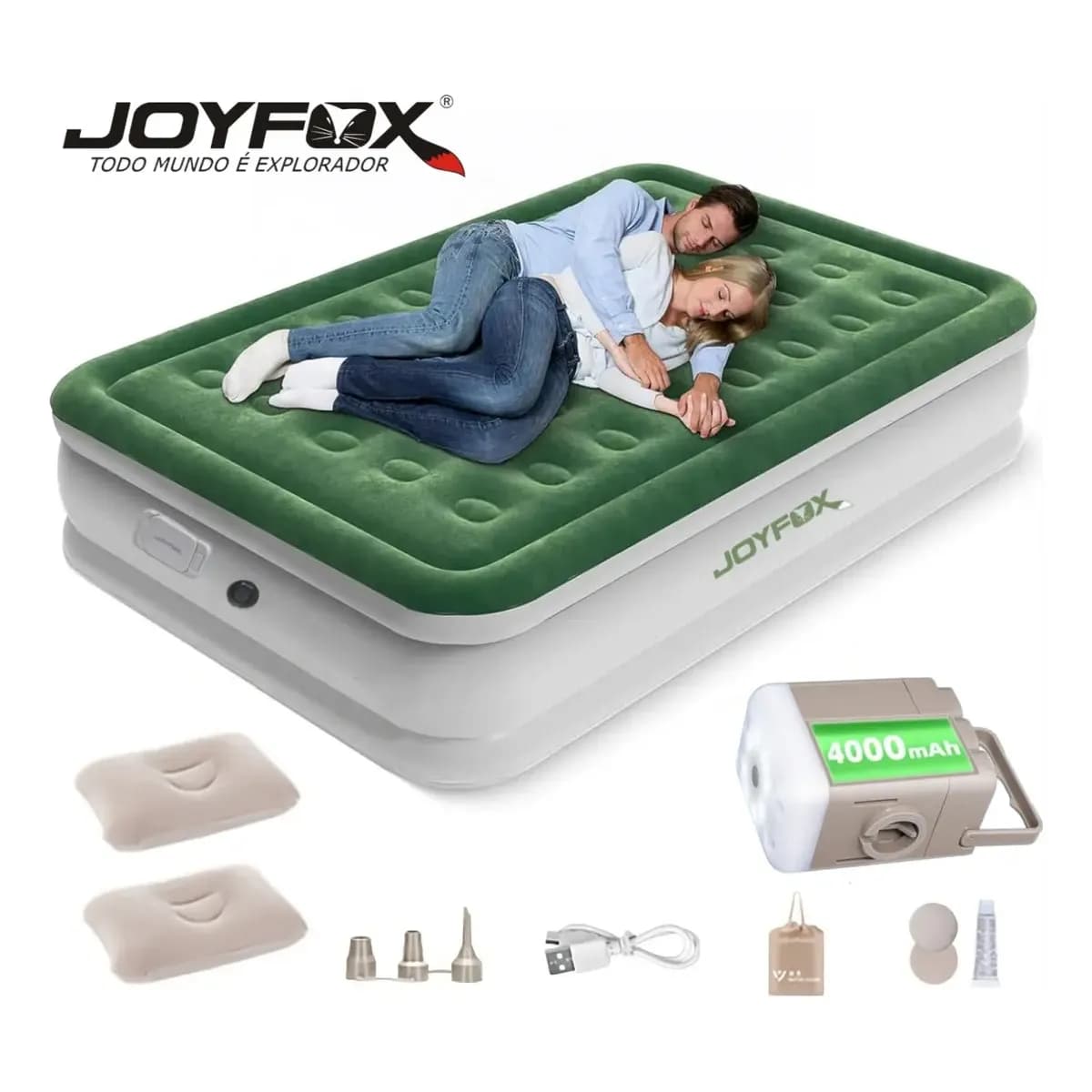 Colchão Inflável Queen Com Bomba Inflável Removível Dois Travesseiros Infláveis E Bolsa De Armazenamento 20315240cm Joyfox