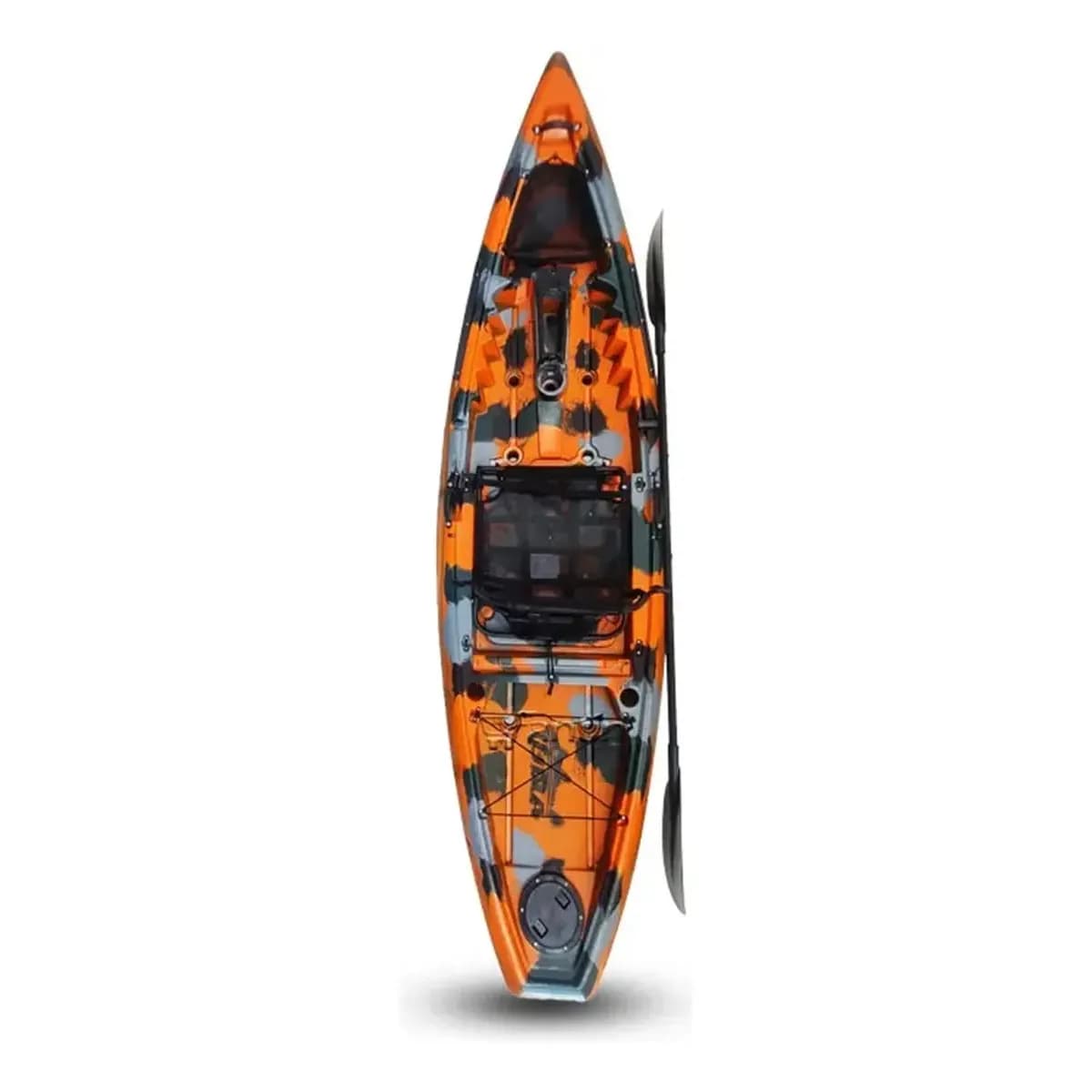 Caiaque Pesca Hidro2Eko Tuna Pro Laranja Camuflado 3,08m Polietileno