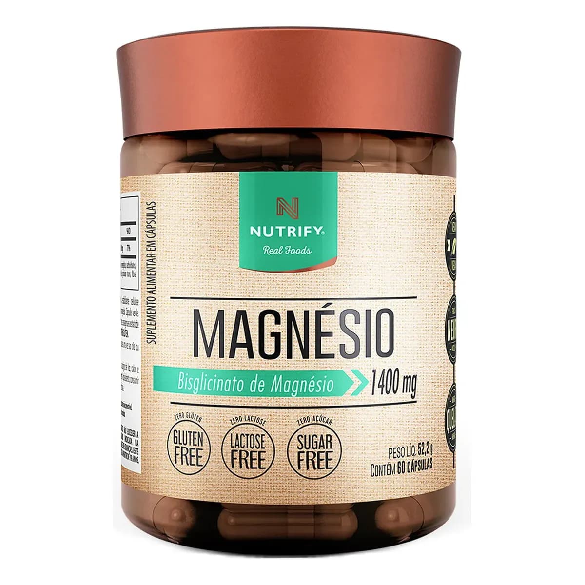 Magnésio Nutrify em cápsula Sem sabor de 60 un