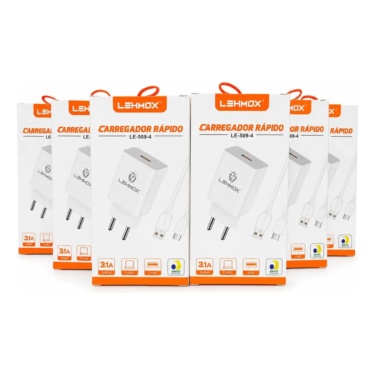 Kit 10 Carregador Tipo C Turbo Com Cabo Atacado Revenda Variado