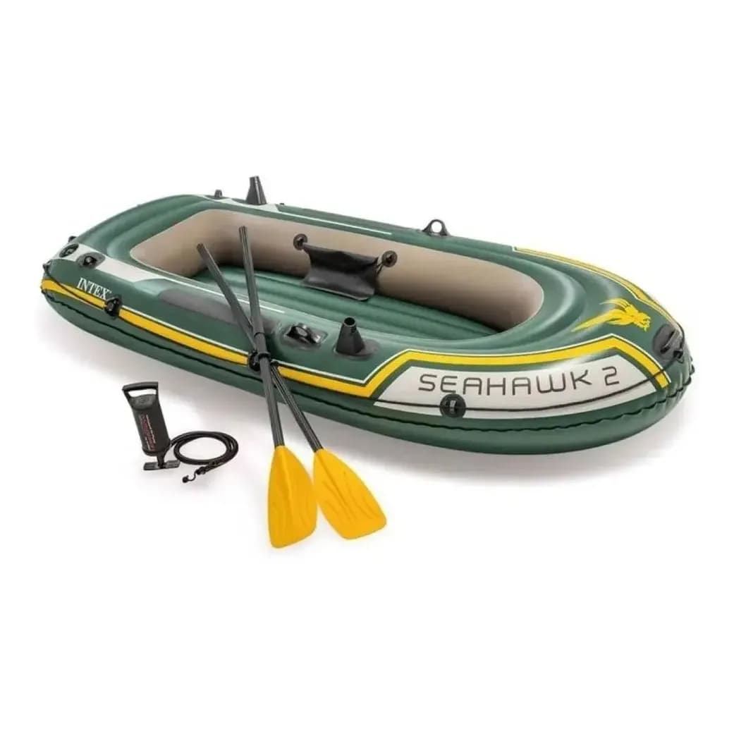 Barco Bote  Inflável Seahawk Intex 2 Pessoas +2  Remos +bomba