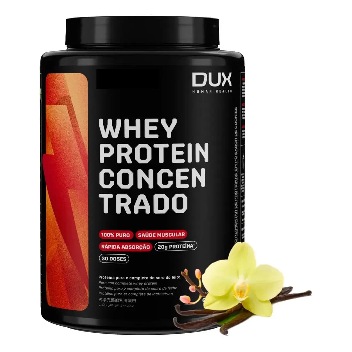WHEY Protein Concentrado Dux em pó sabor Baunilha x 900g