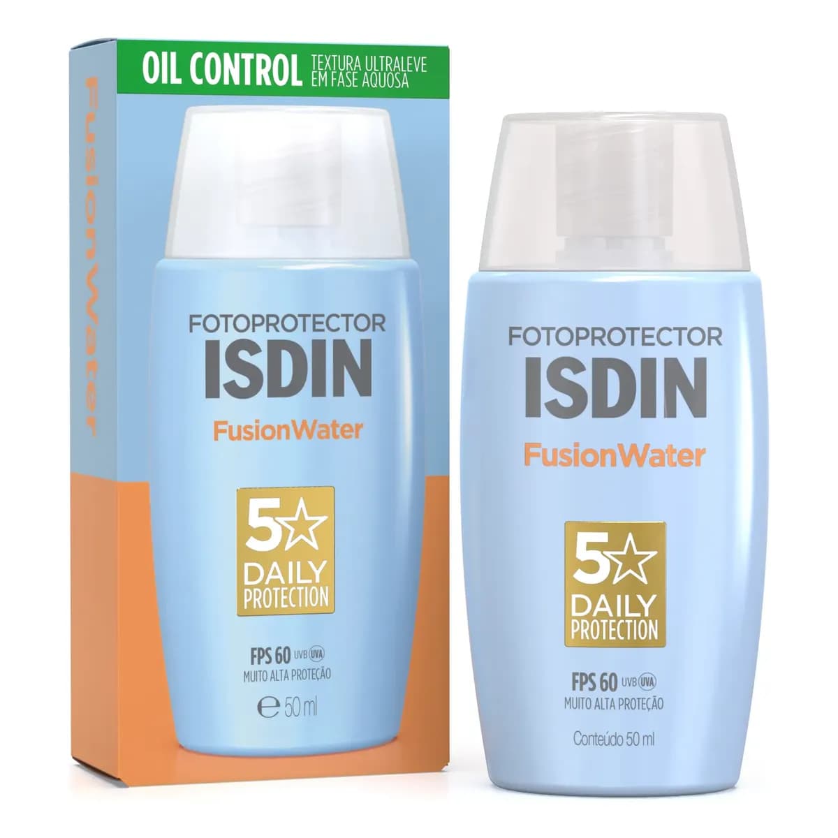 Protetor Solar Facial Isdin Fusion Water Fps 60 Sem Cor 50ml