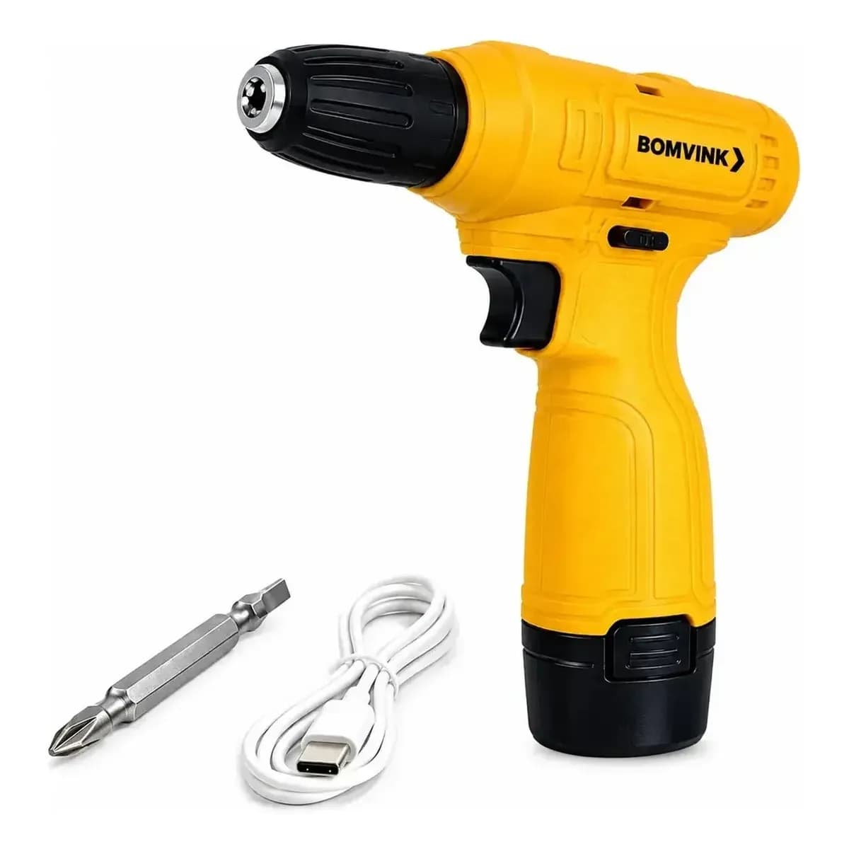 Parafusadeira Furadeira Sem Fio A Bateria Recarregavel Amarelo 50hz/60hz