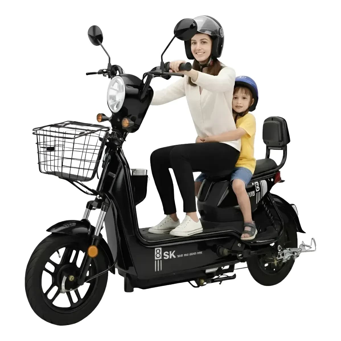 Bicicleta Elétrica Scooter 500w 48v Aro 14 Sem Cnh Adulto Preto 46 Cm