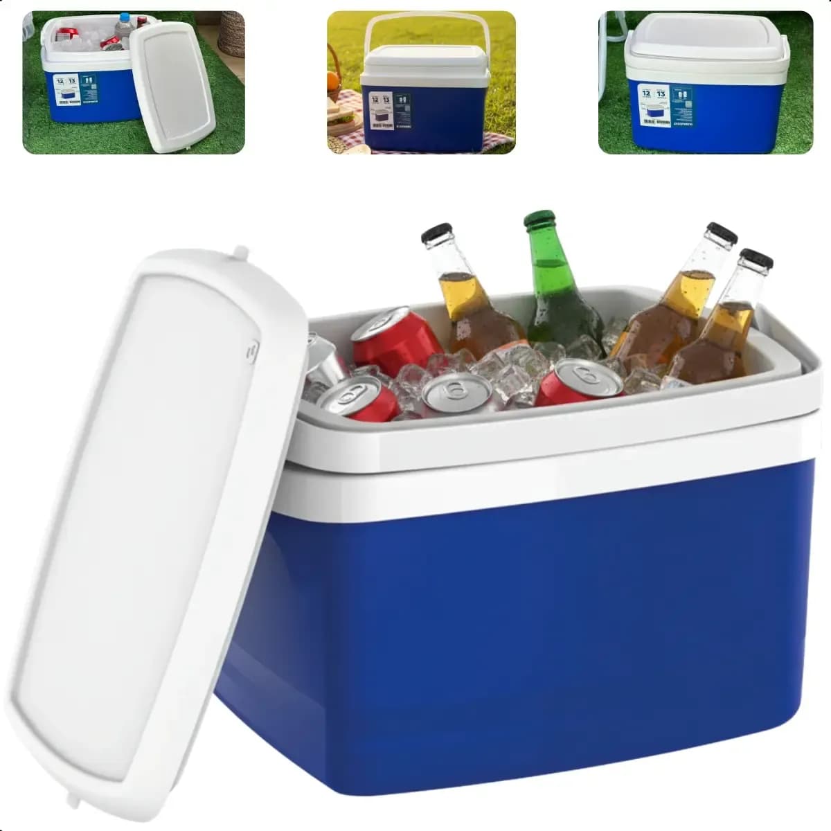Caixa Térmica Cooler Com Alça Praia Pesca Camping 12 Litros