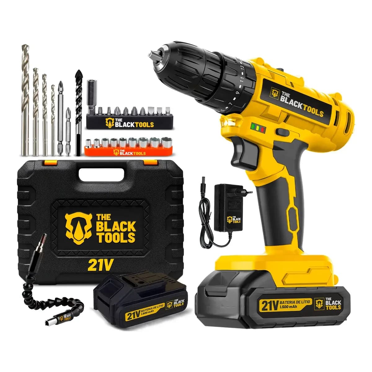 Parafusadeira/Furadeira The Black Tools 21V - Grupo CS Importações