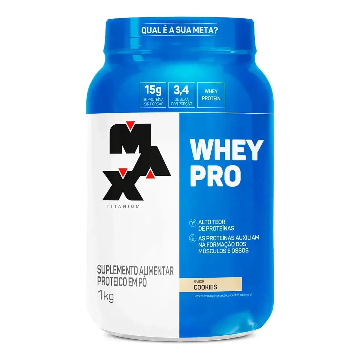 Proteína Max Titanium Whey Pro Concetrado em pó sabor Cookies x 1kg