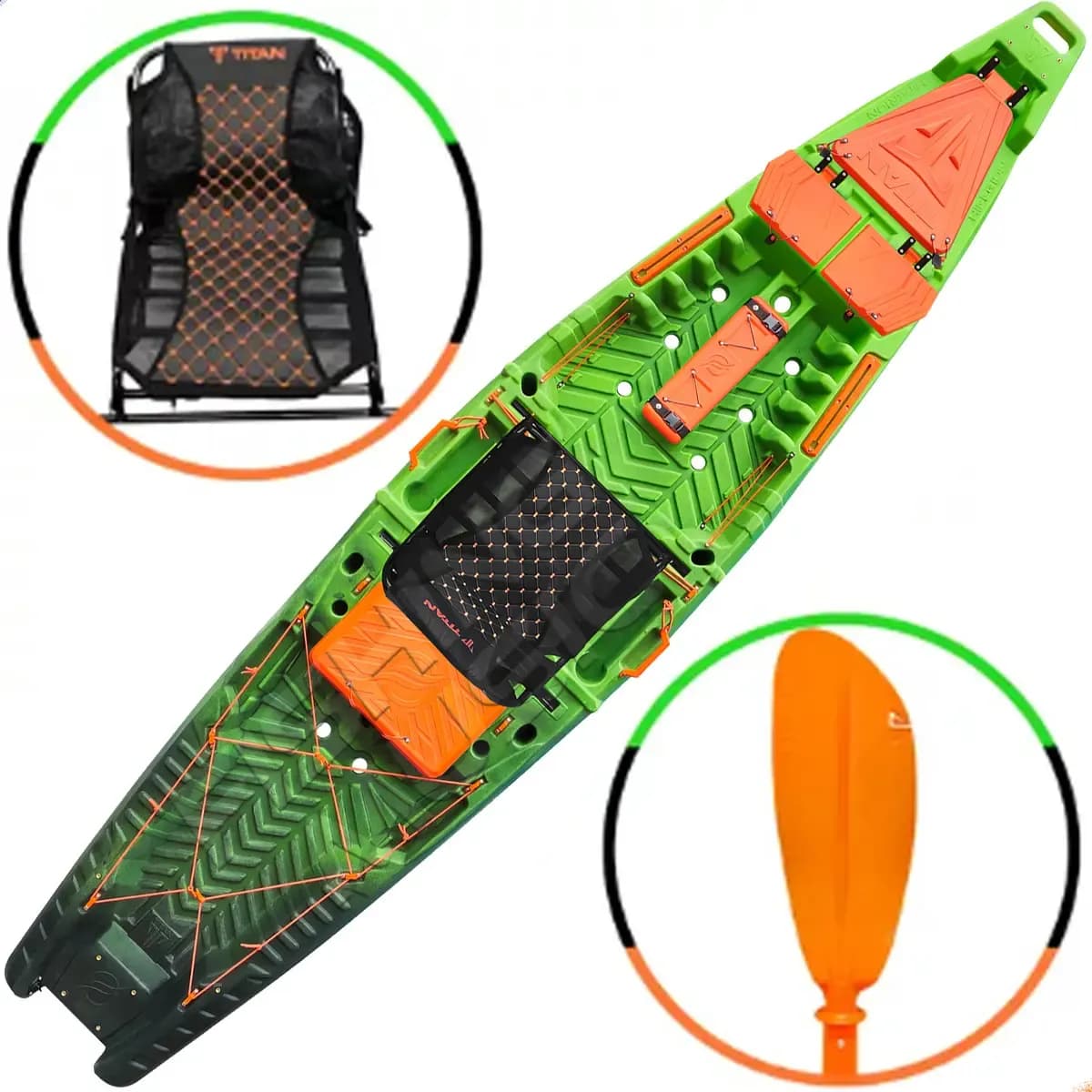 Caiaque Hiperion Titan Caiaque Pesca + Remo E Cadeira Cor Selva