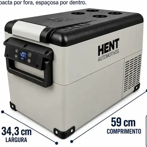 Geladeira Portátil Hent Para Caminhão 32 Litros Quadrivolts 127/220v 12/24v