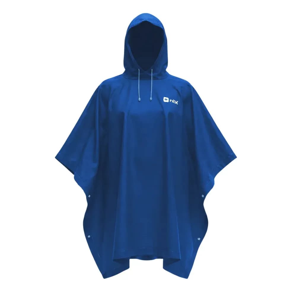 Capa De Chuva Poncho Compacto Impermeável Ntk Resistente Azul G Ntk