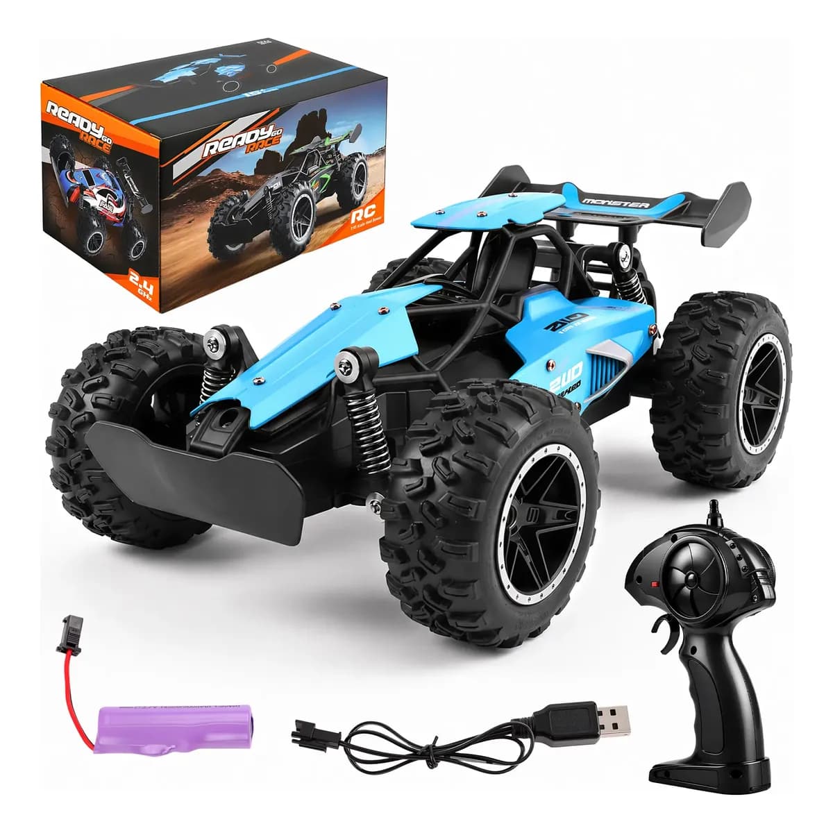 Carrinho de Controle Remoto Recarregável Grande Off Road Cross