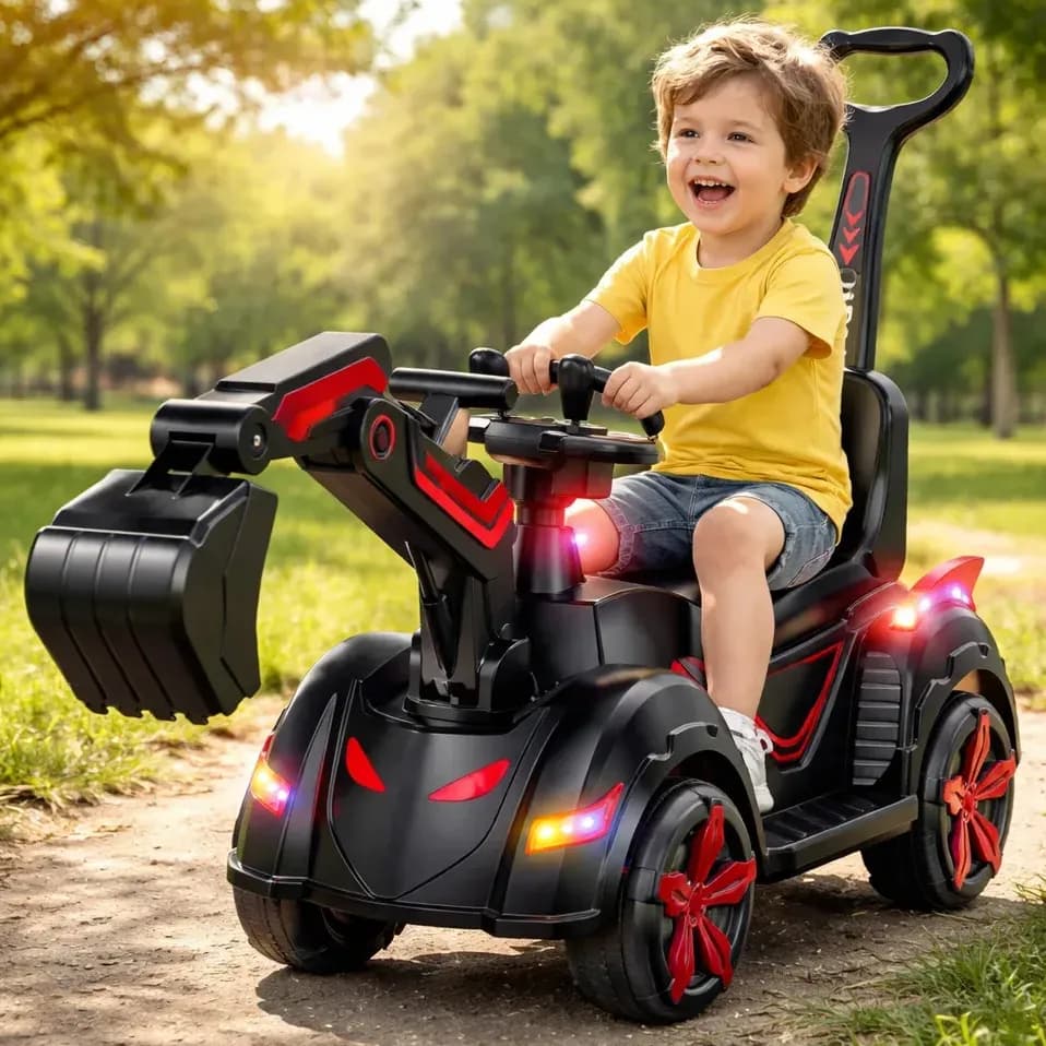 Veículos De Construção Infantil Retroescavadeira Elétrica 6v Vermelho
