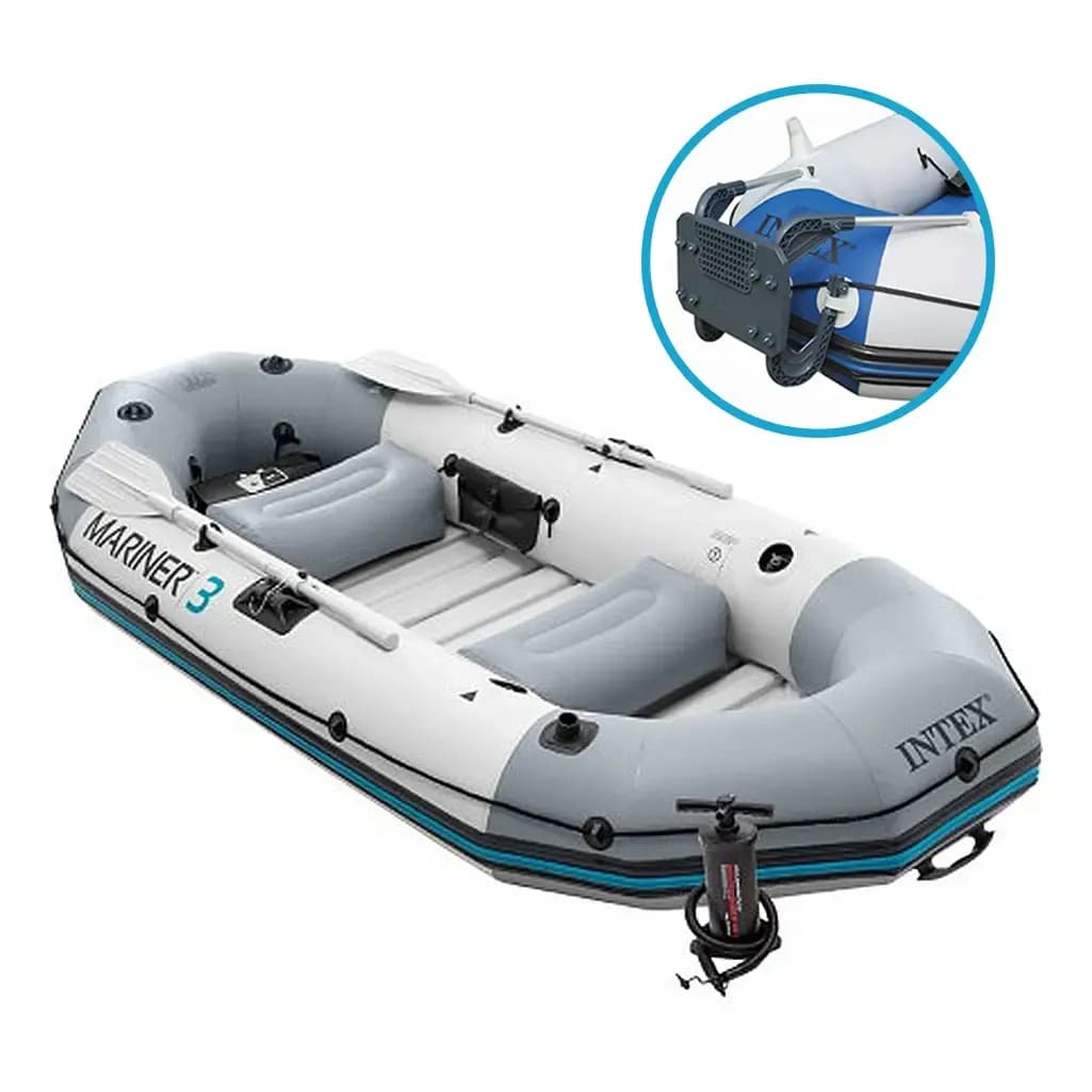 Bote Intex Mariner 3 C/remos Bomba Barcoe Suporte Motor