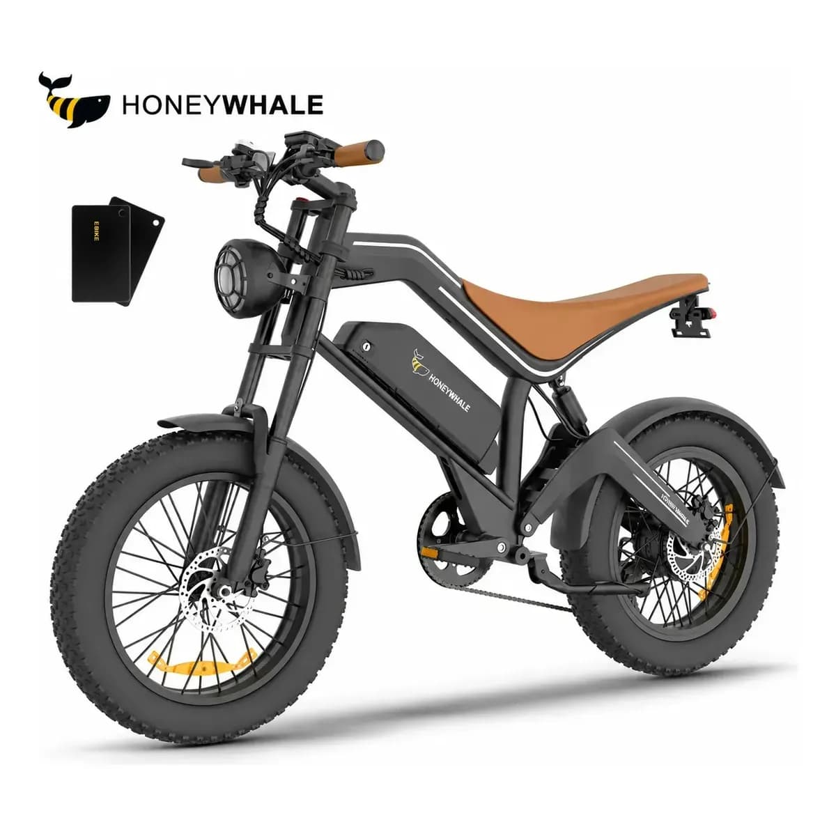 Honeywhale K6 Pro Bicicleta Elétrica Adulto, 850w Bike Motor-max, 62km Autonomia, 55km/h Velocidade, Bateria Removível De 48v/15,6ah, Moto EBike De Montanha De 7 Velocidades, Honey Whale Preto
