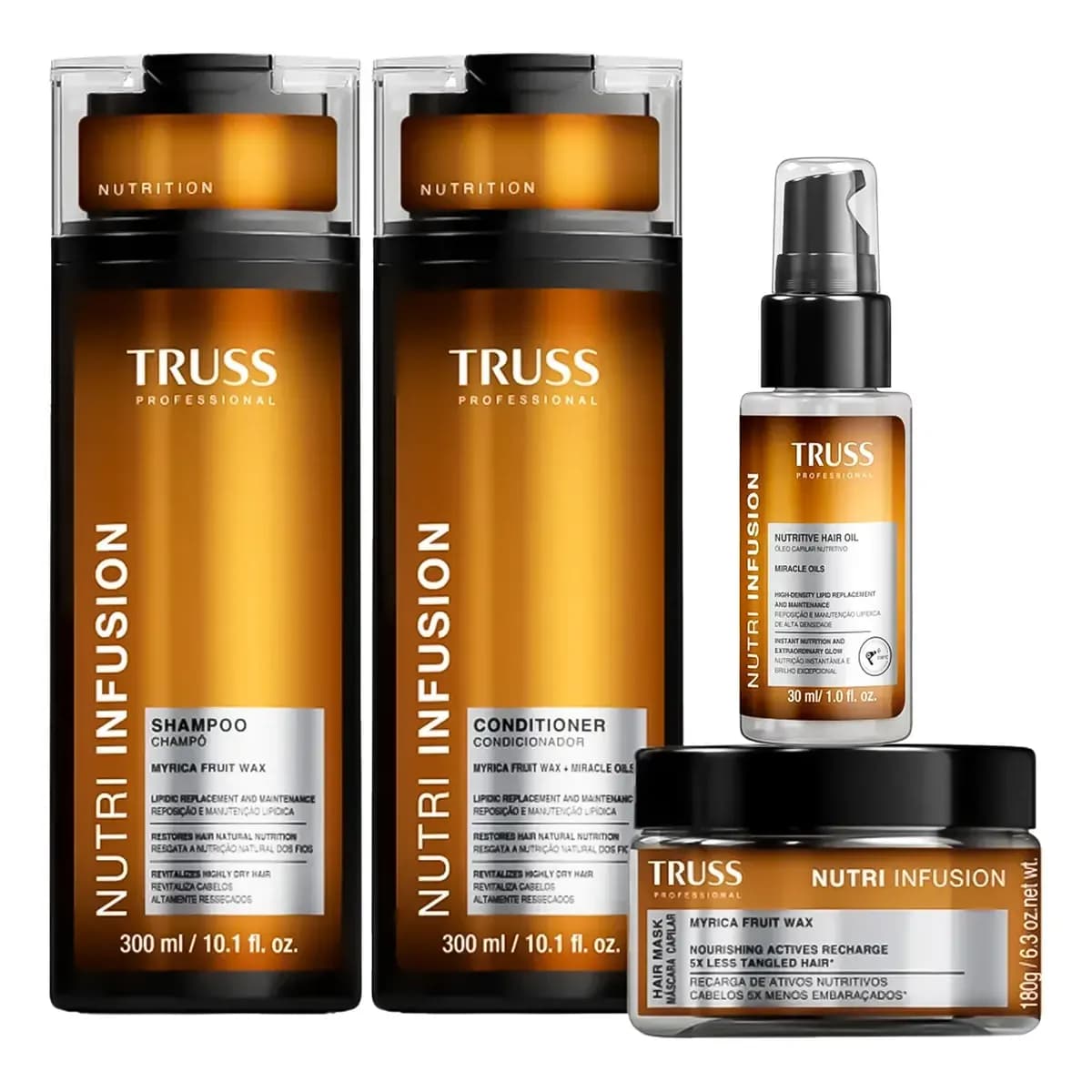 Kit Nutrição Truss Completo (Shampoo + Condicionador + Máscara + Óleo Nutri Infusion