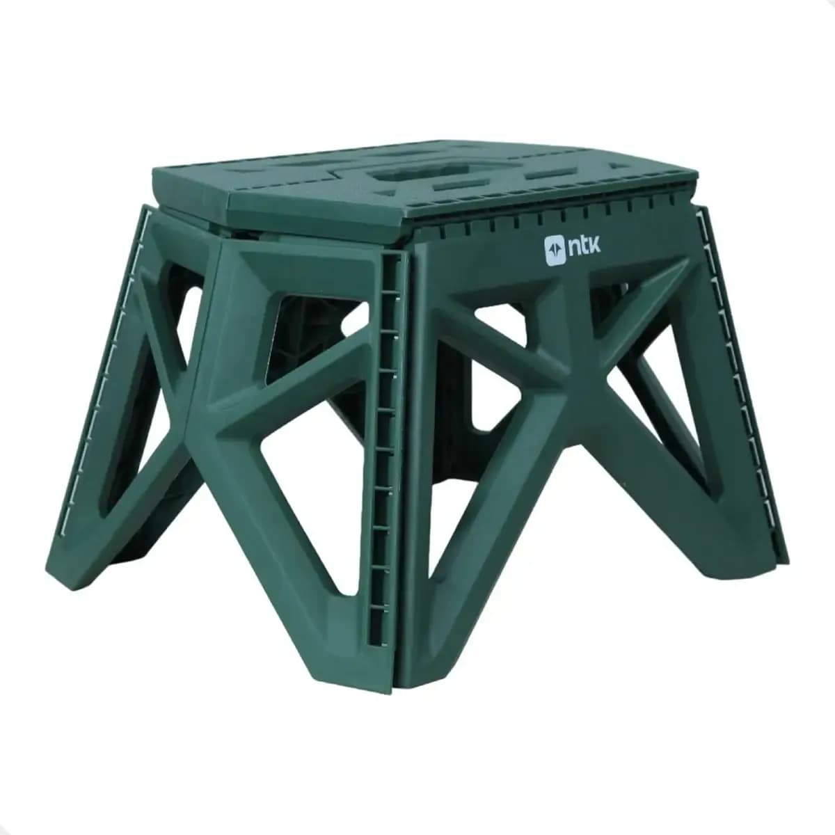 Banqueta Dobrável Camping Nautika Step 1 Polipropileno 120kg Verde