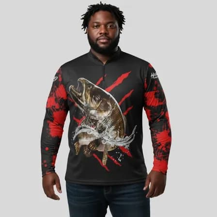 Camisa Camiseta Blusa Pesca Plus Size Proteção Uv50 Peixe
