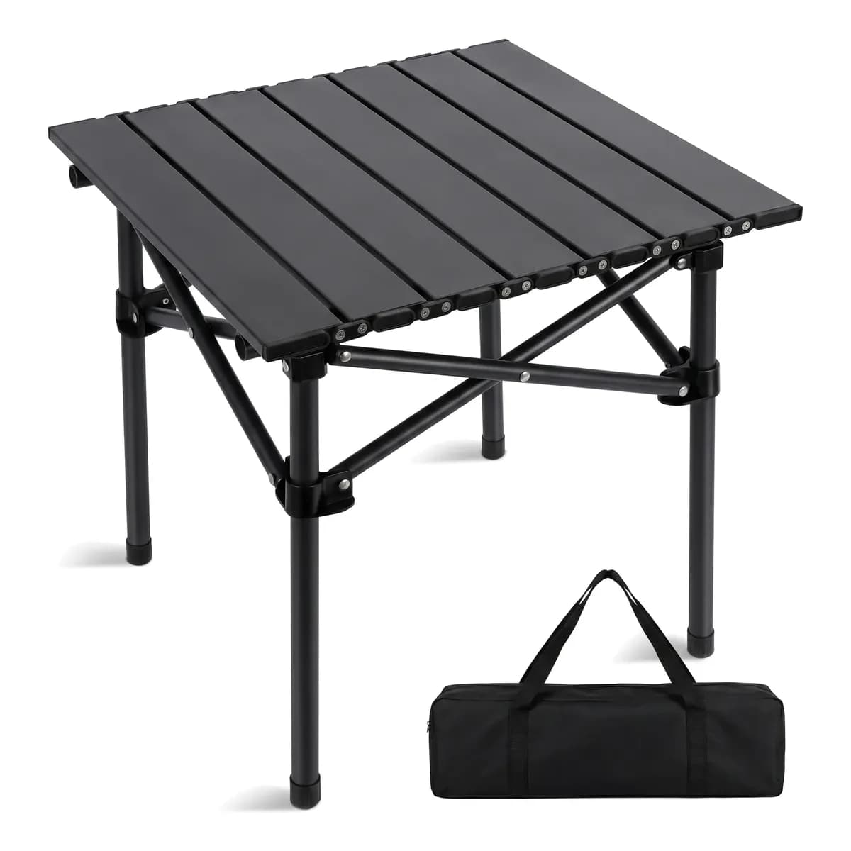 Mesa Dobrável Portátil Alumínio Camping Praia Churrasco Preto