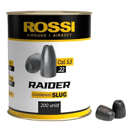 Chumbinho 5.5mm Slug Rossi Raider Cx 200un Ideal P/ Pcp 20gr