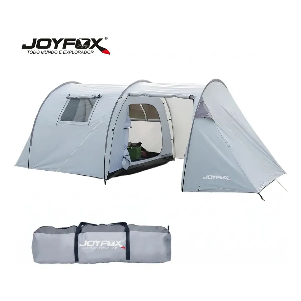 Barraca Camping Túnel Para Motocicleta Familiar 5/8 Pessoas Impermeável 3000 Mm Acampamento Joyfox 430230145cm