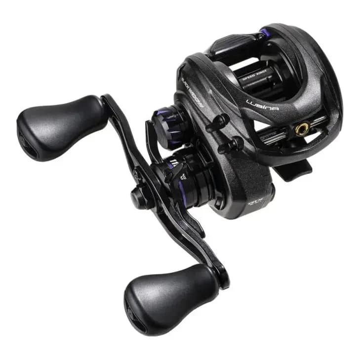 Carretilha Marine Sports Lubina Black Widow GTX 9.5:1 Direita Perfil Baixo