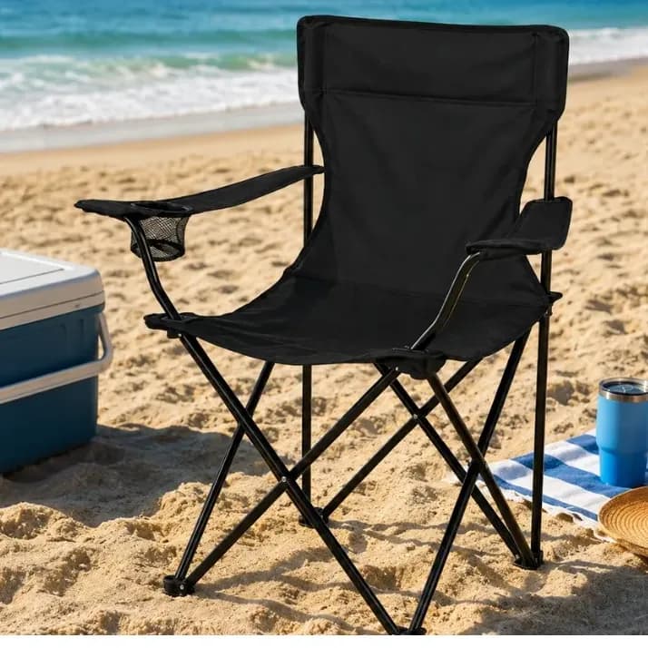 publi | Cadeira Camping Dobravel Portatil Praia Porta Copos Bolsa