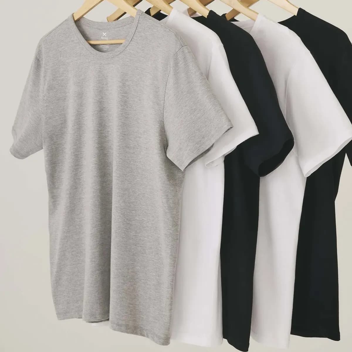 Kit Com 5 Camisetas Masculinas Básicas Slim Hering