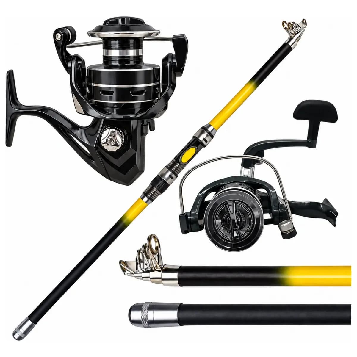 Kit De Pesca Vara Carbono 3 Metros E Molinete 5000 Alumínio